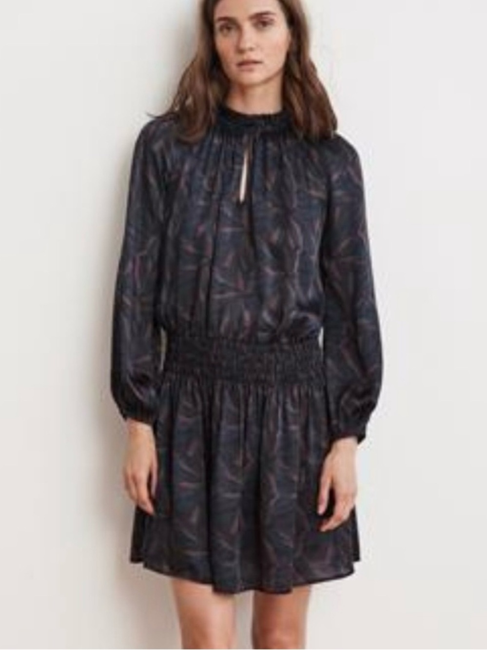 NWOT Velvet by Graham & Spencer Maine Drop-Waist Mini Dress Sonoma Print Size M - Picture 3 of 13